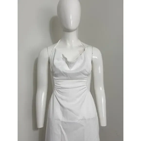 NWT Princess Polly Tailor White Maxi Dress Women’s 4, Cowl Neck Backless Party - Picture 3 of 15